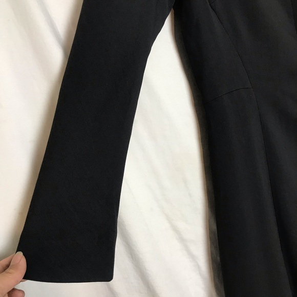 MM Lafleur Grey Liz Coat Dress Viscose Button Up Long Sleeve Collar A-Line Sz 8 - Picture 9 of 16